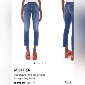 Mother The Dazzler Mid Rise Ankle Straight Leg Jeans